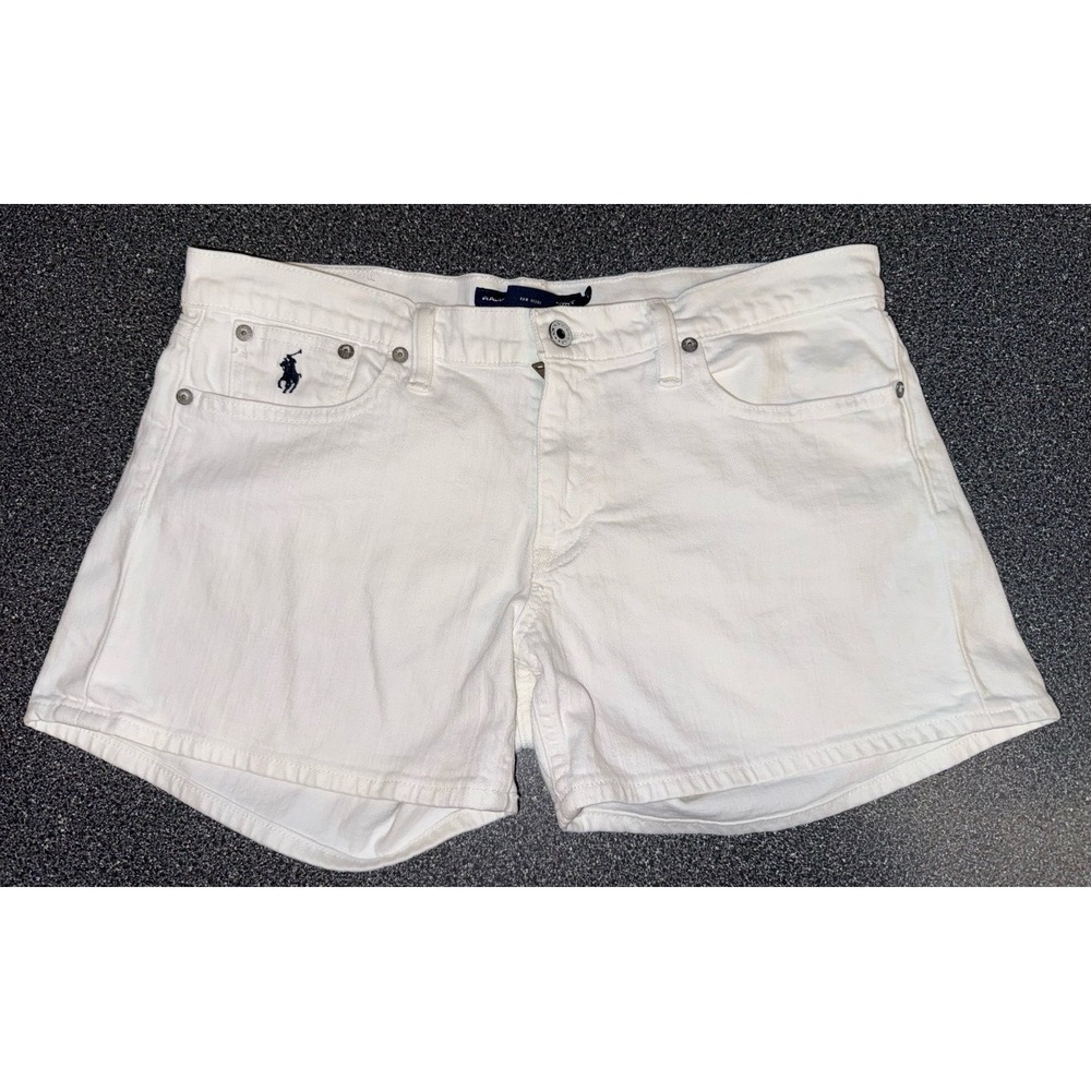 Ralph Lauren Sports Jean Shorts Ladies Size 30 White Denim‎